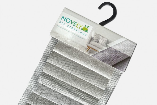 novely® Muster-Farbfächer - Stoffkollektion - 25 Möbelstoffe in Grautönen
