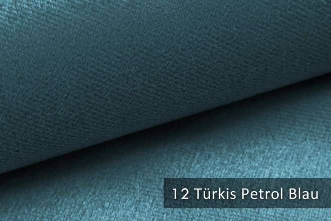 ARTENA - Velours Möbelstoff - Türkis Petrol Blau