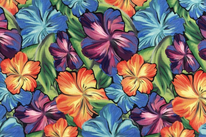 OXFORD 210D - D186 Hawaii Painted Flowers