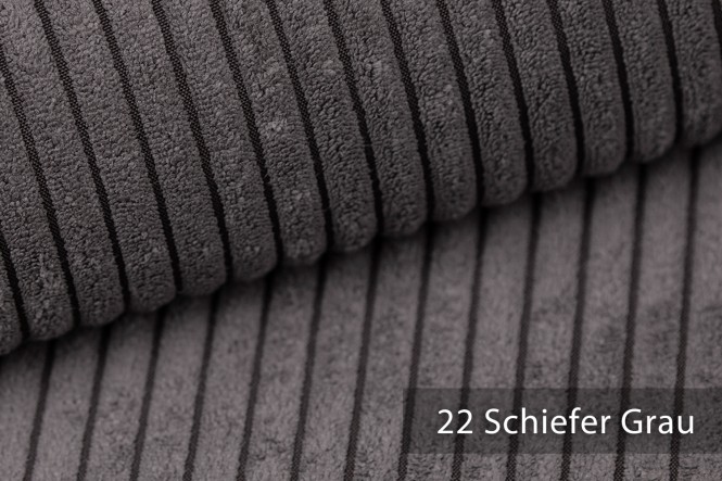 PORTO - Breitcord Möbelstoff - 22 Schiefer Grau