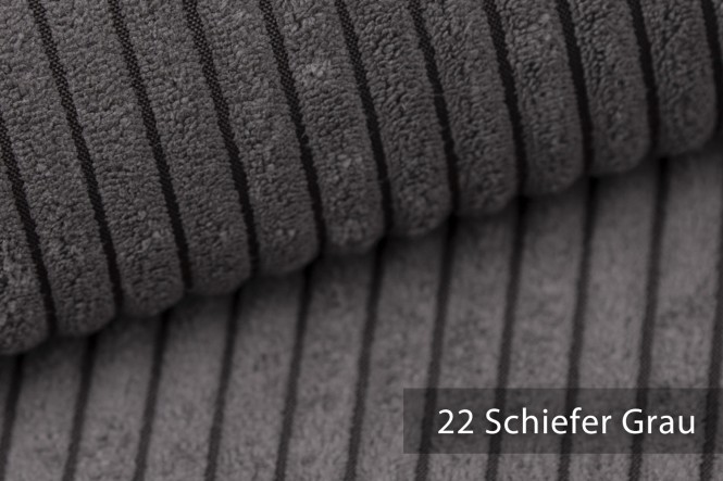 PORTO - Breitcord Möbelstoff - 22 Schiefer Grau
