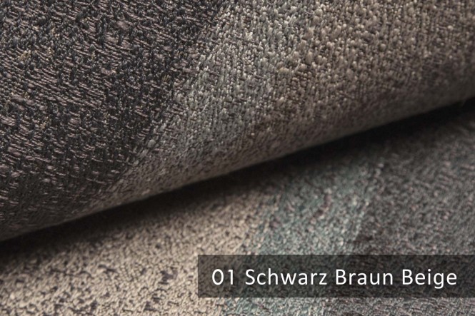 RIMINI - Exquisit Möbelstoff - 01 Schwarz Braun Beige